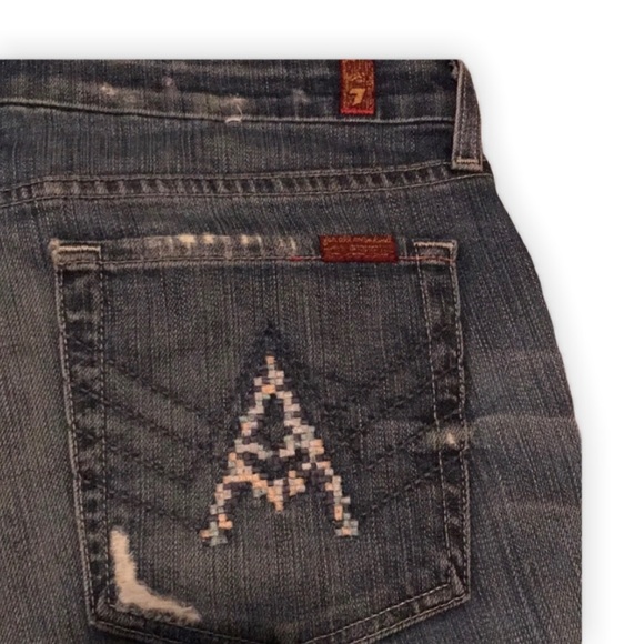 41. 7 FAM A-Pocket Jeans Blue Sz 32 Bootcut - Picture 3 of 9